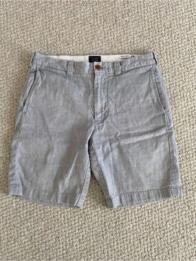 J. Crew Light Gray Men's Flat Front Shorts Waist 29”